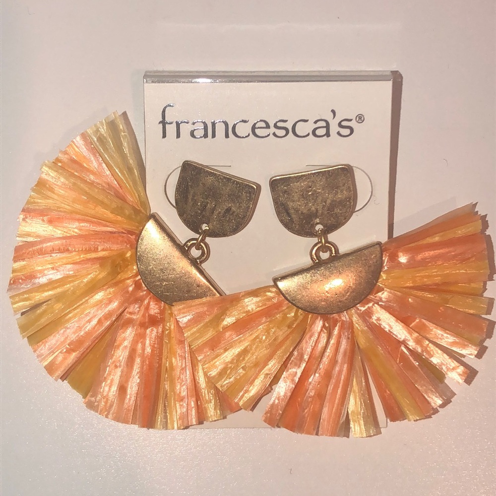 Orange And Yellow starburst earrings